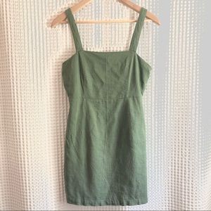 Olive Army Green Linen Dress size M